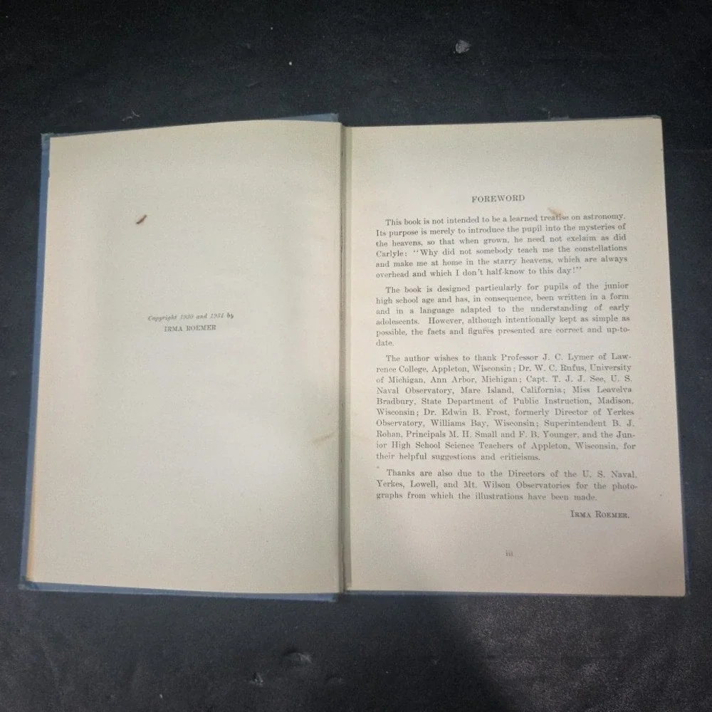 Our Earth and Its Neighbors Astronomy Irma Roemer 1934 Exploratory Science Serie
